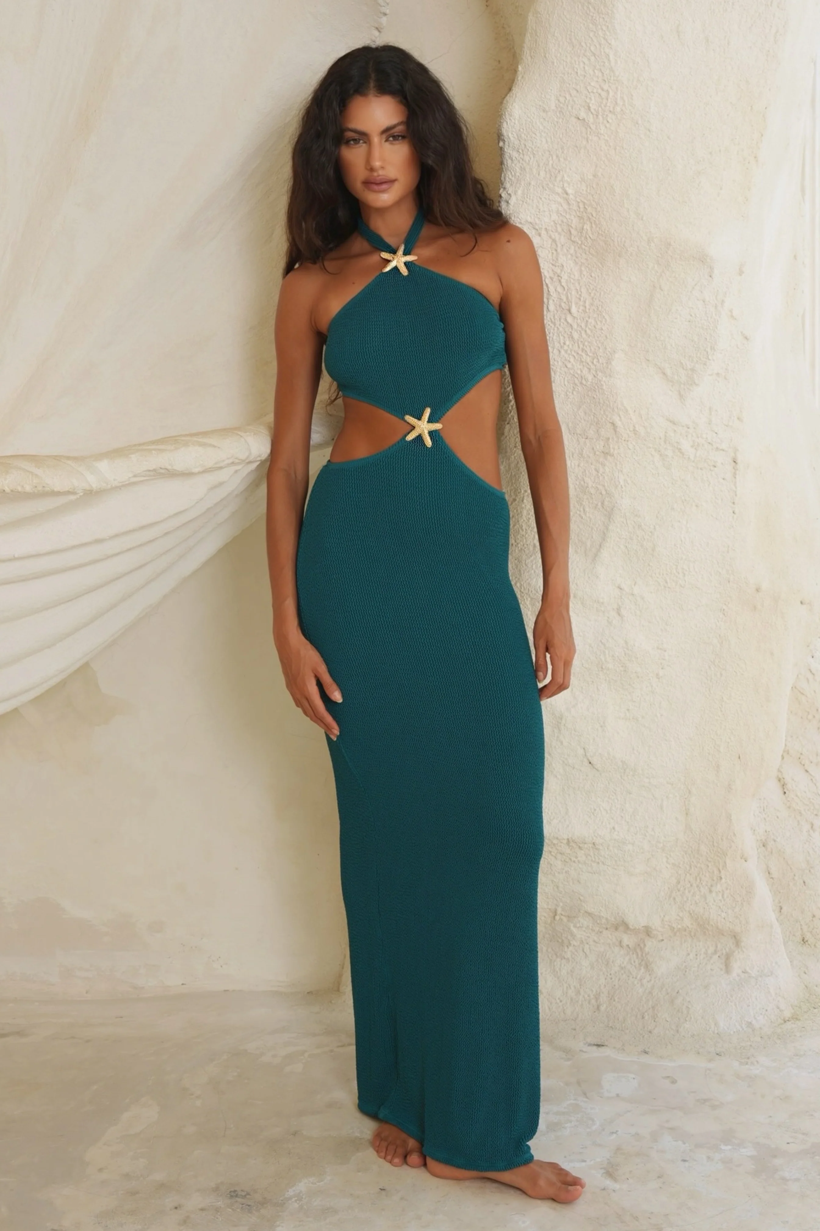 'Forest Green' Adelaide Scrunch Maxi Dress - Image 3