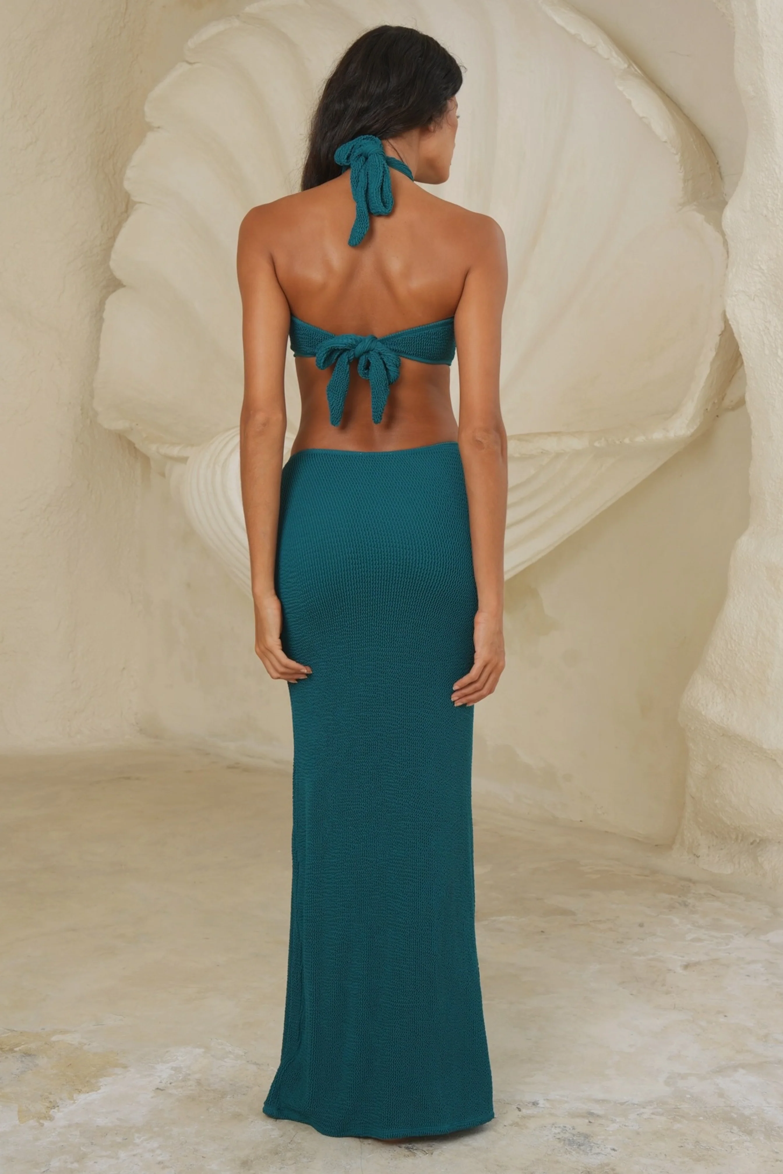 'Forest Green' Adelaide Scrunch Maxi Dress - Image 6