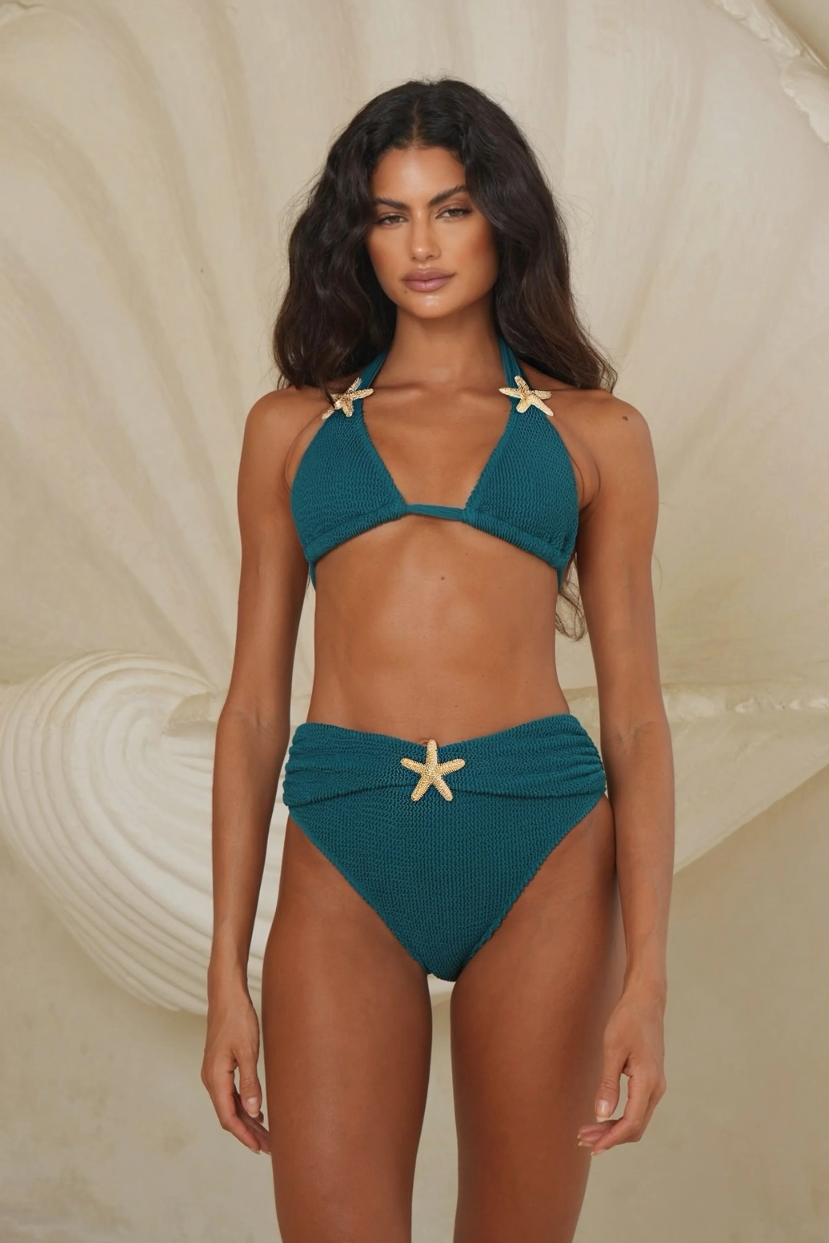 'Forest Green' Baylys Scrunch High Waist Bikini Bottoms - Image 6