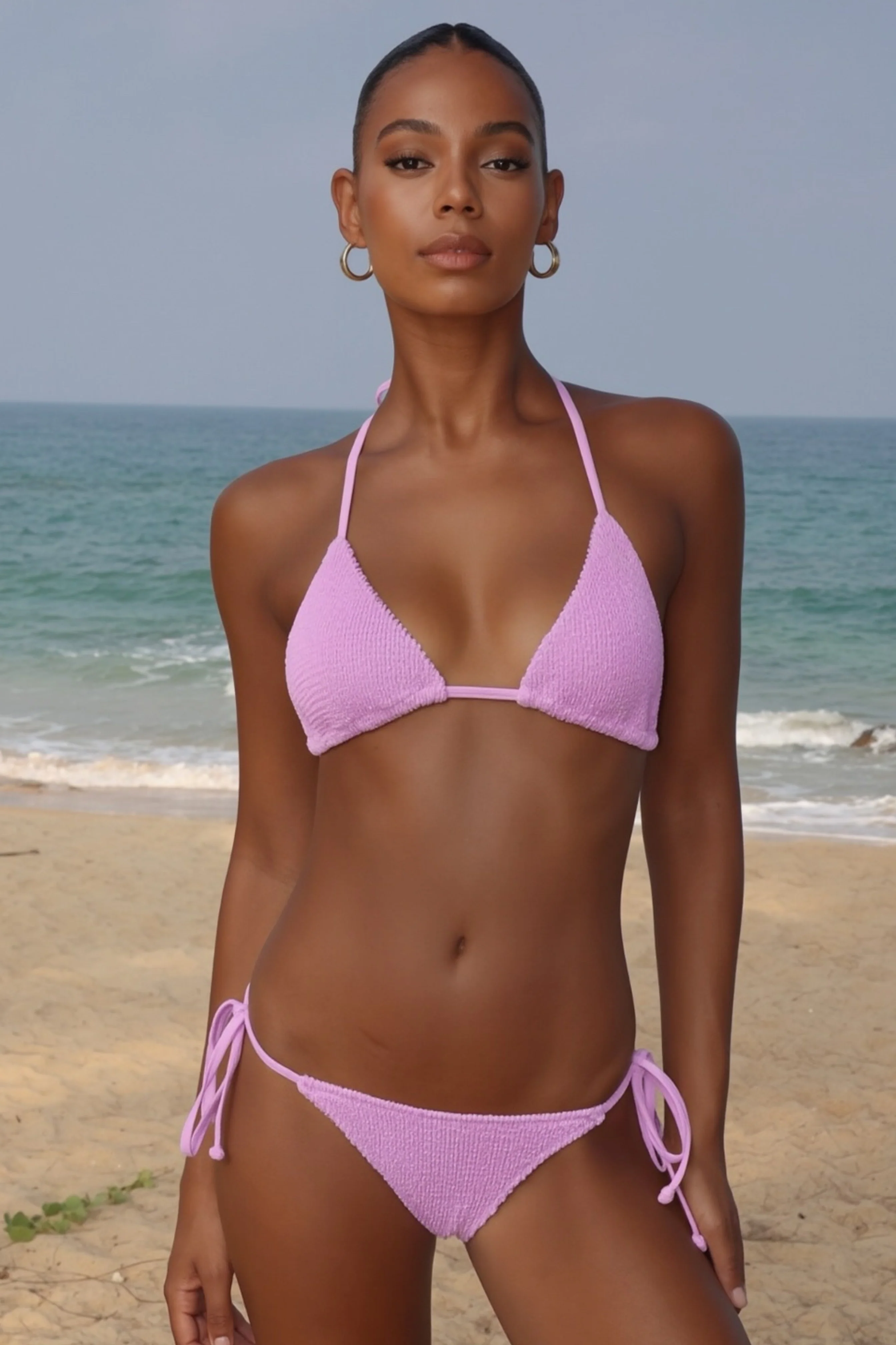 'Lavender' Scrunch Tie Side Bikini Bottoms - Image 5