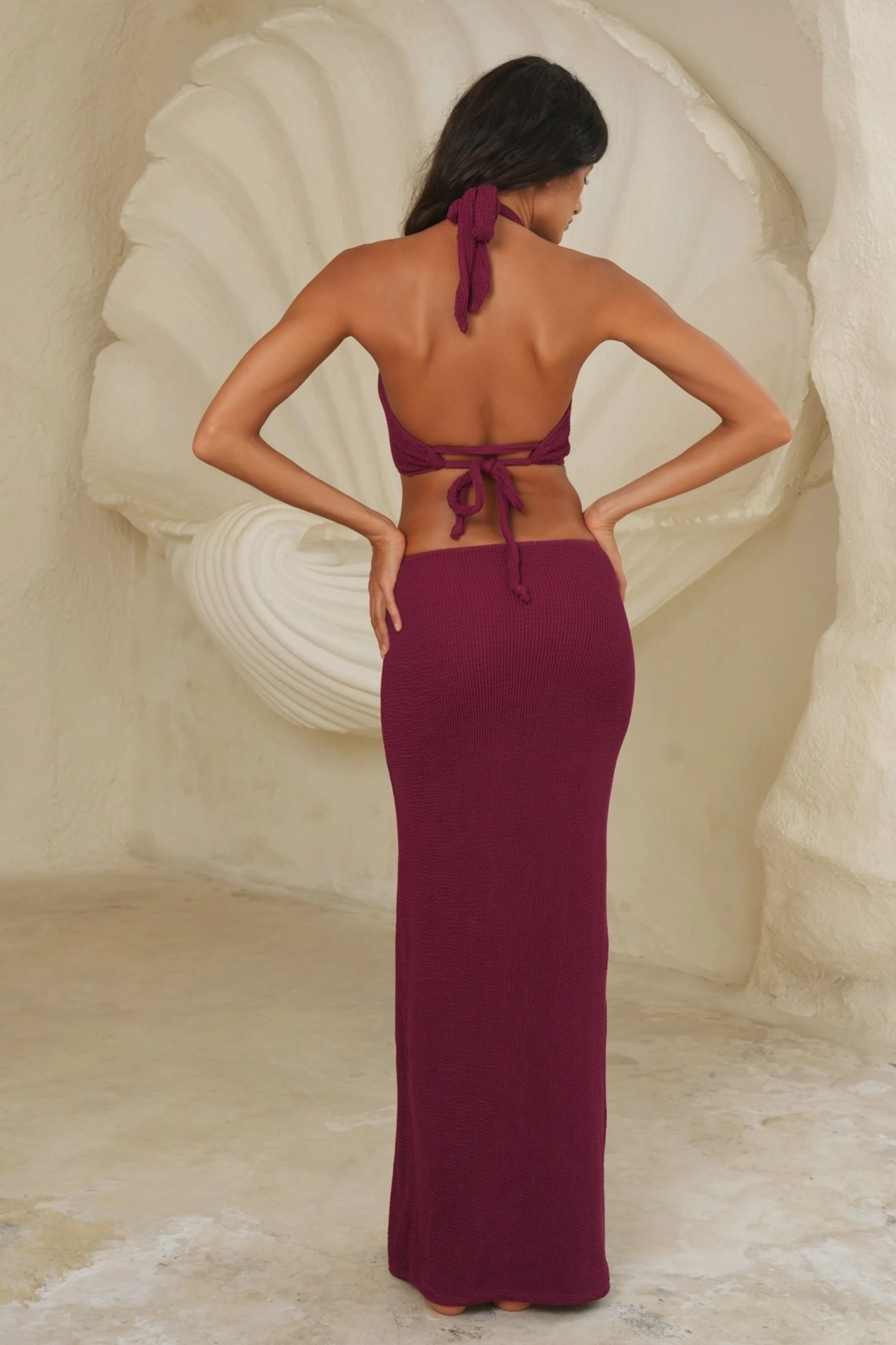 'Merlot' Sevan Scrunch Maxi Dress - Image 2