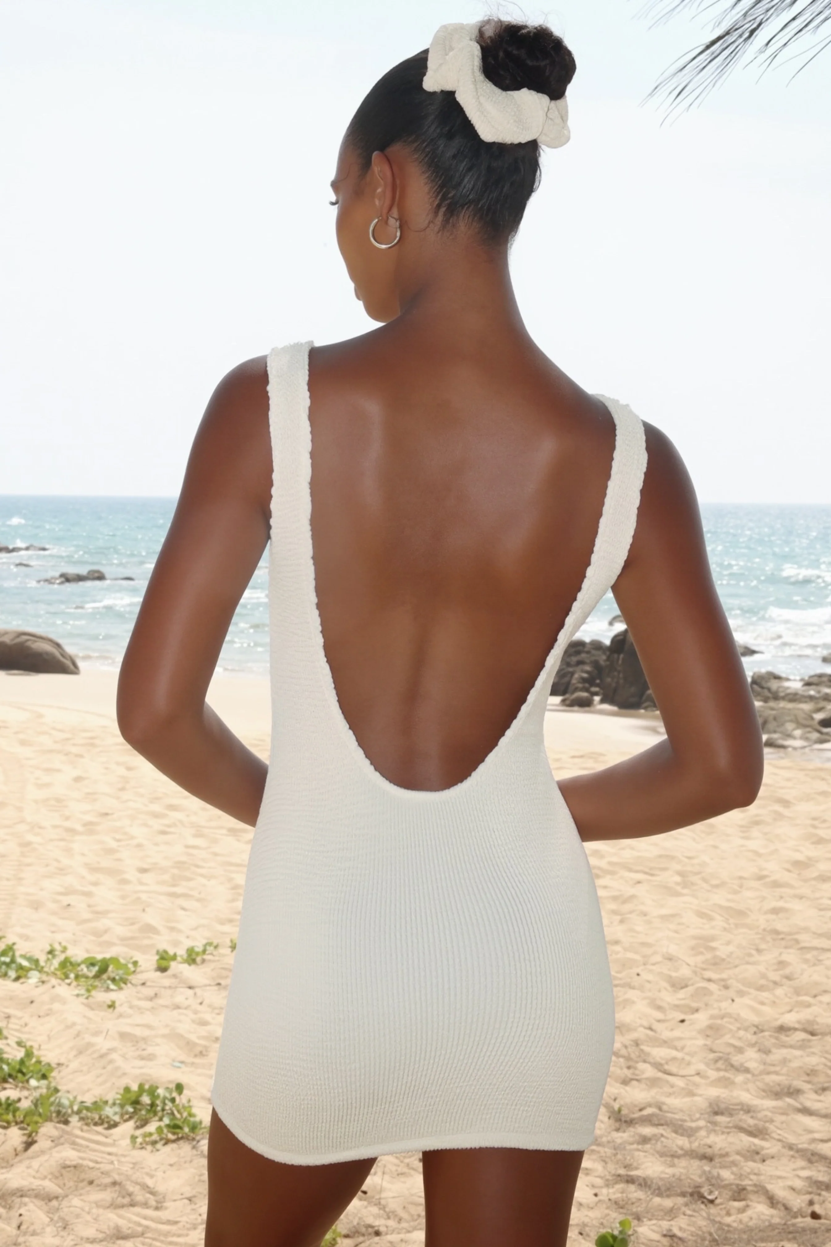 'Coconut' Scrunch Low-Back Mini Dress - Image 3