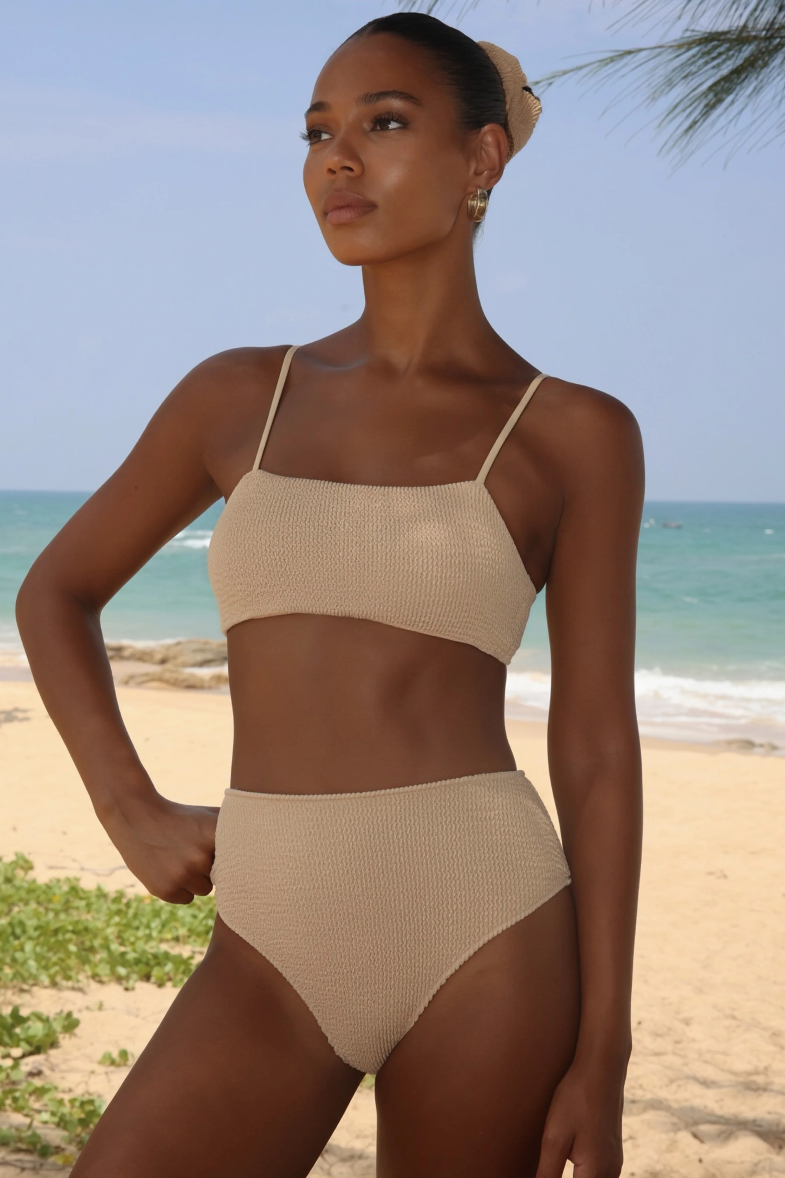 'Light Caramel' Scrunch High Waist Bikini Bottoms - Image 5
