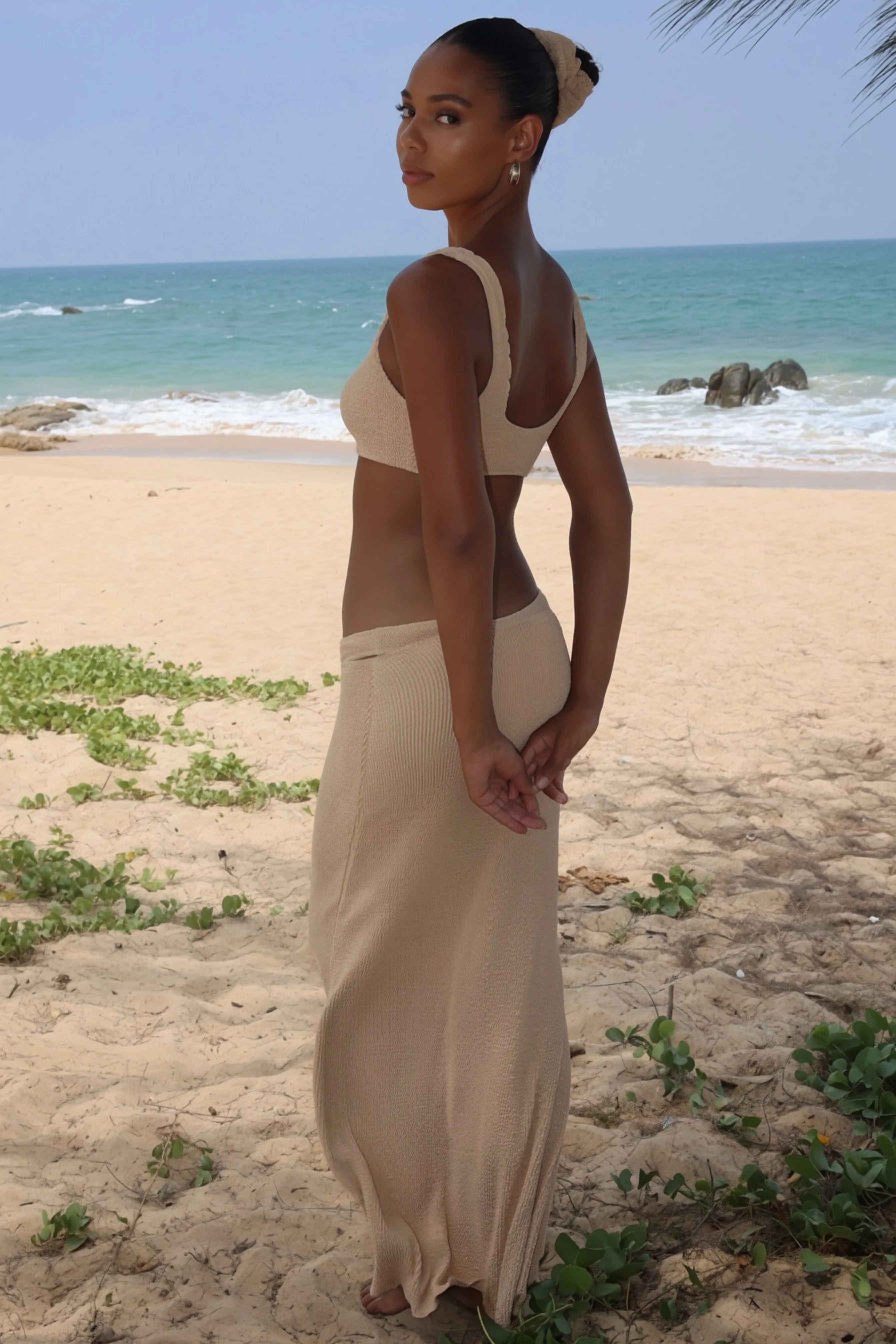 'Light Caramel' Scrunch Maxi Skirt - Image 2
