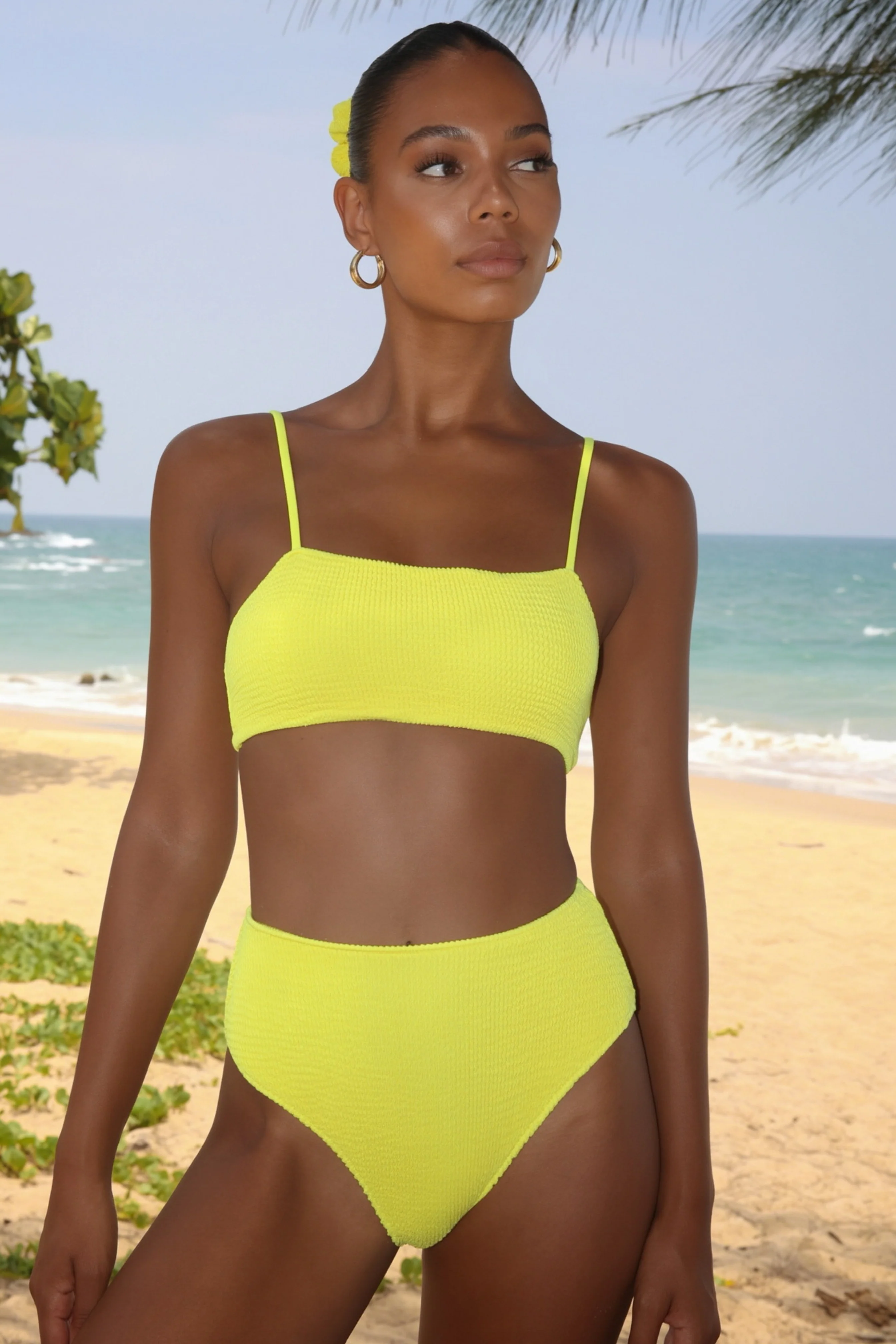 'Yellow' Scrunch High Waist Bikini Bottoms - Image 4